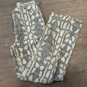 Vtg Cache Snakeskin Print Denim Pants High Rise Y2K Animal Print Size 12